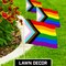 G128 24 Pack Handheld LGBT Progress Rainbow Pride Stick Flags | 12x18 In | Printed 150D Polyester, Country Flag, Solid Wooden Stick, Spear Gold Tip